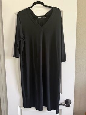 J Jill Black V-Neck 3/4 Sleeve Women’s Dress